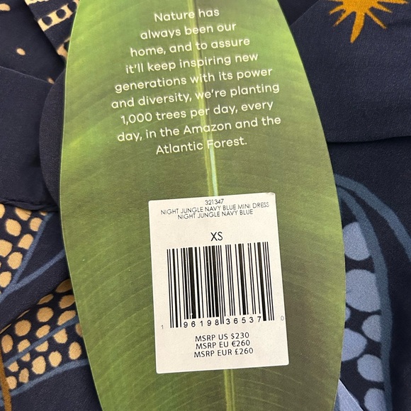 FARM Rio Night Jungle Navy Blue Mini Dress Size - XS - Picture 10 of 10